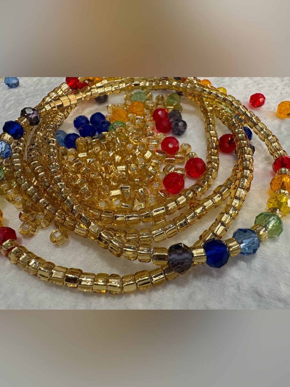 Gold-Tone Multicolor Waistbeads - Picture 7 of 11
